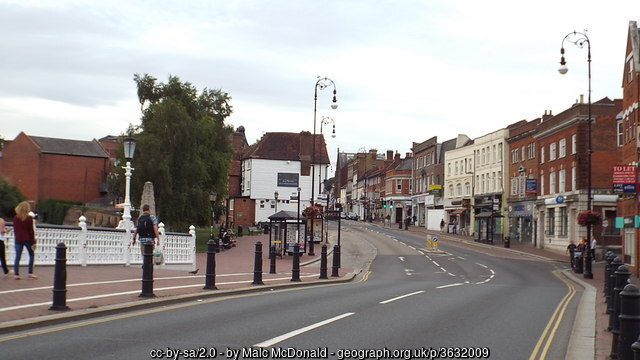 Tonbridge High Street. The town, not a labelled photograph of the cafe counter.